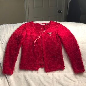 EUC girls long sleeve sweater, red-size Medium 7/8